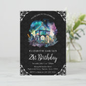 Waterverf Night Fantasy Pavilion 21st Birthday Kaart (Staand voorkant)