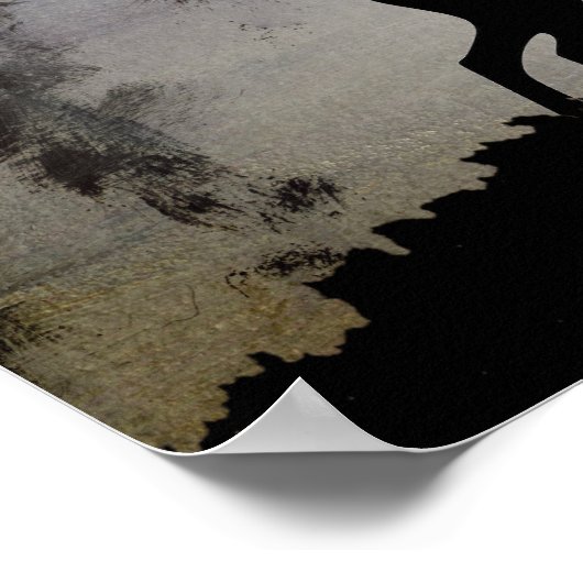 Waterverf Night Moose en Baby Forest Poster (Hoek)