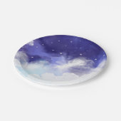 Waterverf Night Sky Abstracte Fine Art Papieren Bordje (Gekanteld)