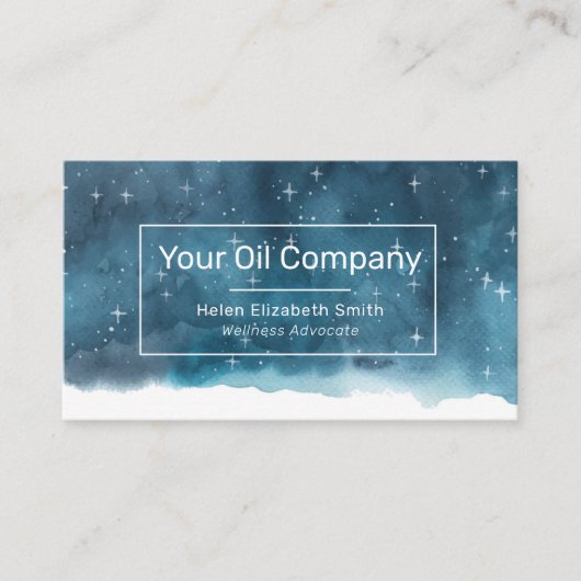 Waterverf Night Sky Essentiële oils Visitekaartje (Voorkant)