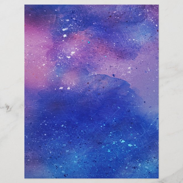 Waterverf Night Sky scrapbooking Craft Paper (Voorkant)