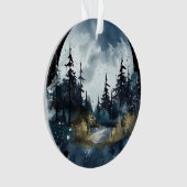 Waterverf Nightsky Uitzicht met grote maan Ornament (voorkant)