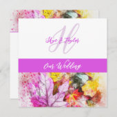 Waterverf nodigt uitnodiging tot bruiloft uit (Voorkant / Achterkant)