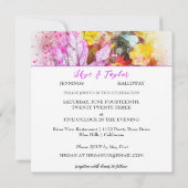 Waterverf nodigt uitnodiging tot bruiloft uit (Achterkant)