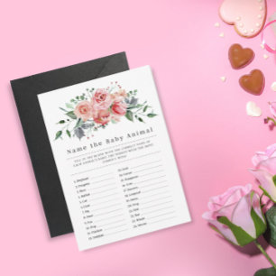 Waterverf noem de Kaart Baby Animal Shower Game