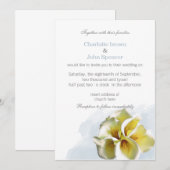 Waterverf noemt "lilies Floral Invitations" Kaart (Voorkant / Achterkant)