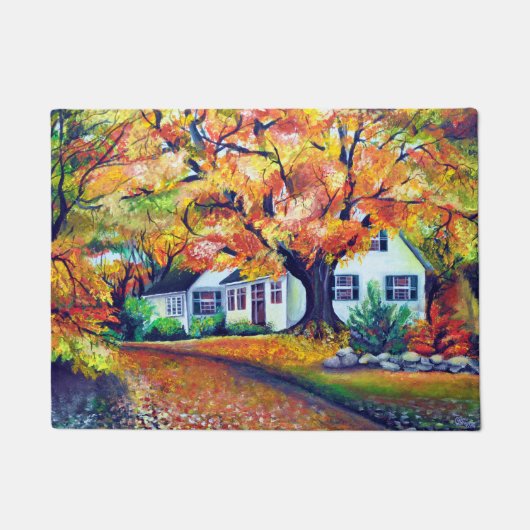 Waterverf Noord-Amerikaanse Herfst Landschap Deurmat (Voorkant)