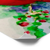 Waterverf Noordelijke Roodvogel Poster (Hoek)