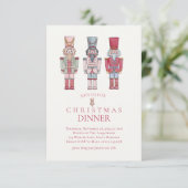 waterverf nootmuskaat kerstdiner uitnodiging (Staand voorkant)