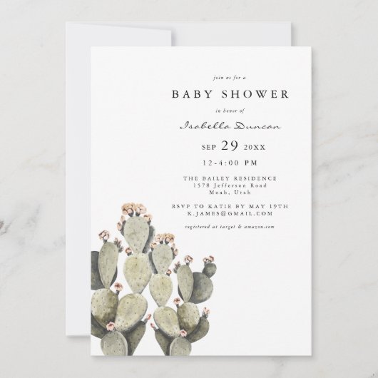 WATERVERF NORAH Bohemian Prickly Pear Cactus Kaart (Voorkant)