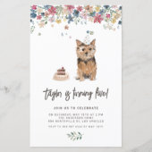 Waterverf Norfolk Terrier Dog Birthday Uitnodiging (Voorkant)
