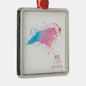 Waterverf | North Carolina Metalen Ornament (Rechts)