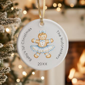 Waterverf notenkraker baby's 1e kerstfoto keramisch ornament