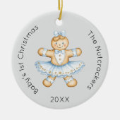 Waterverf notenkraker baby's 1e kerstfoto keramisch ornament (Voorkant)
