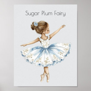 Waterverf Notenkraker Ballet Sugar Plum Fairy Poster