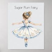 Waterverf Notenkraker Ballet Sugar Plum Fairy Poster (Voorkant)
