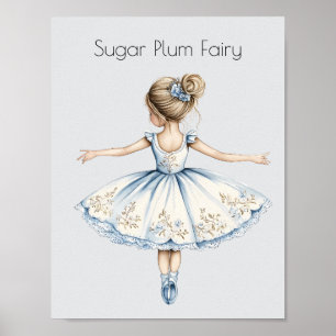 Waterverf Notenkraker Ballet Sugar Plum Fairy Poster