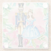 Waterverf Notenkraker en Clara Christmas Glazen Onderzetter (Achterkant)