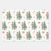 Waterverf Notenkraker en Kerstboom Inpakpapier Vel (Voorkant 2)