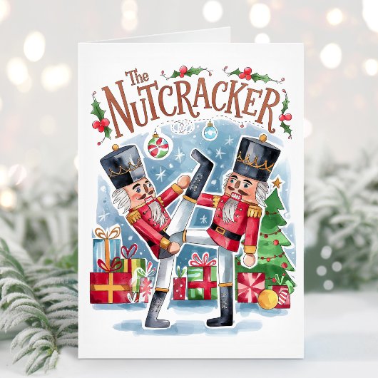 Waterverf notenkraker Funny Christmas Kaart