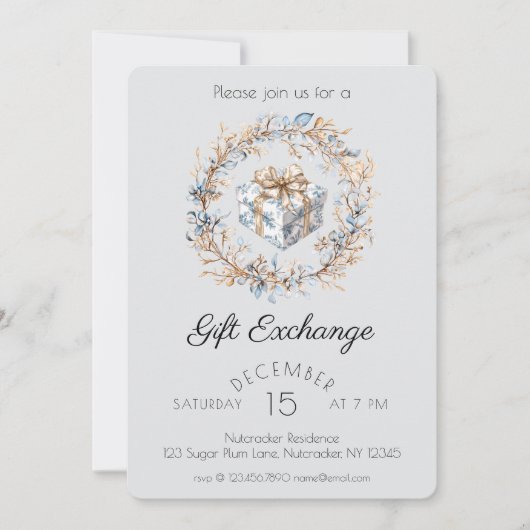 Waterverf Notenkraker Gift Exchange Party Kaart (Voorkant)