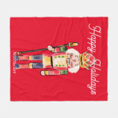  waterverf Notenkraker Happy holiday Rood Fleece Deken (Voorkant (Horizontaal))