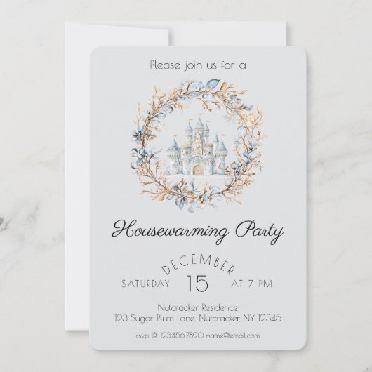 Waterverf notenkraker housewarming party kaart (Voorkant)