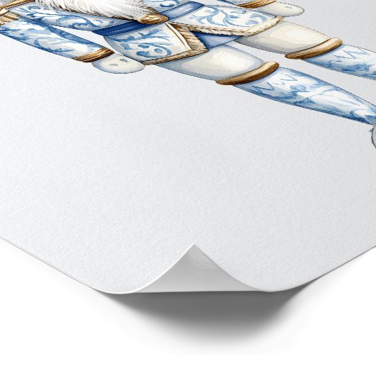 Waterverf notenkraker kerst poster (Hoek)