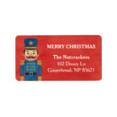 Waterverf notenkraker kerstadreslabel etiket (Voorkant)