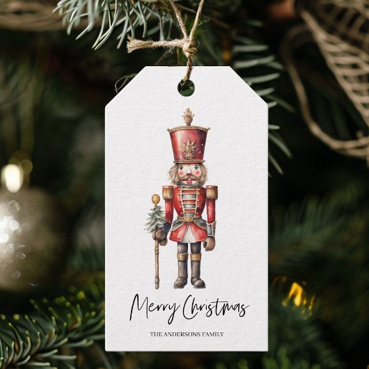 Waterverf Notenkraker Kerstcadeau Cadeaulabel