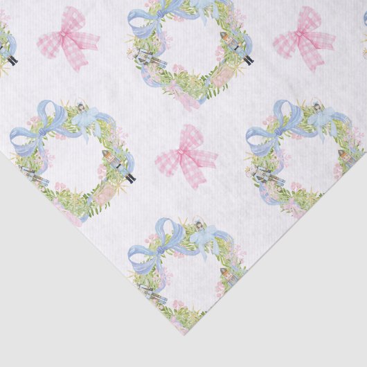 Waterverf notenkraker kerstkrans tissuepapier (Detail)