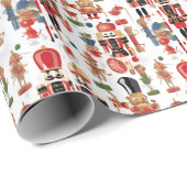 waterverf notenkraker kerstpatroon cadeaupapier (Rol Hoek)