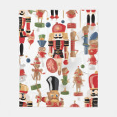 waterverf notenkraker kerstpatroon fleece deken (Voorkant)