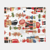 waterverf notenkraker kerstpatroon fleece deken (Voorkant (Horizontaal))