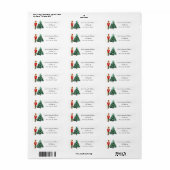 Waterverf notenkraker kerstretouradres etiket (Full Sheet)