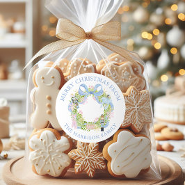 Waterverf Notenkraker Krans Gift Ronde Sticker