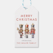 Waterverf Notenkraker Modern Minimal Christmas Cadeaulabel (Voorkant)