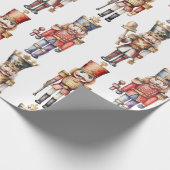 Waterverf Notenkraker Modern Minimal Christmas Cadeaupapier (Hoek)