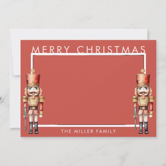 Waterverf Notenkraker Modern Minimal Christmas Feestdagenkaart (Voorkant)