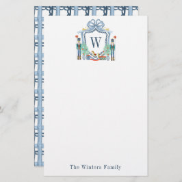 Waterverf Notenkraker Monogram Crest Christmas Briefpapier