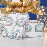 Waterverf Notenkraker Monogram Crest Christmas Cadeaupapier<br><div class="desc">PreppyPrint.com - Vier Kerstmis in stijl! Voeg uw persoonlijke touch toe. Breng dit ontwerp ook over op de producten van uw keuze! Bezoek mijn designerwinkel,  PreppyPrint.com,  voor het coördineren van items.</div>