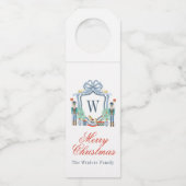 Waterverf Notenkraker Monogram Crest Christmas Flessenhanger (Voorkant)