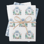 Waterverf Notenkraker Monogram Crest Christmas Inpakpapier Vel<br><div class="desc">PreppyPrint.com - Vier Kerstmis in stijl! Voeg uw persoonlijke touch toe. Breng dit ontwerp ook over op de producten van uw keuze! Bezoek mijn designerwinkel,  PreppyPrint.com,  voor het coördineren van items.</div>