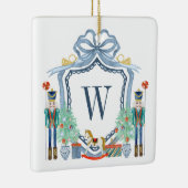 Waterverf Notenkraker Monogram Crest Christmas Keramisch Ornament (Rechts)
