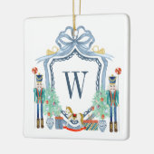 Waterverf Notenkraker Monogram Crest Christmas Keramisch Ornament (Links)