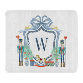 Waterverf Notenkraker Monogram Crest Christmas Snijplank