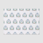 Waterverf Notenkraker Monogram Crest Christmas Tissuepapier (Voorkant)