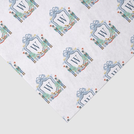 Waterverf Notenkraker Monogram Crest Christmas Tissuepapier (Detail)