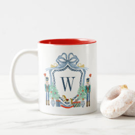 Waterverf Notenkraker Monogram Crest Christmas Tweekleurige Koffiemok
