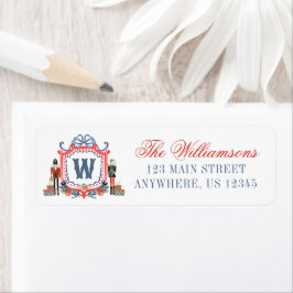 Waterverf Notenkraker Muis Monogram Wapenschild Ad Etiket